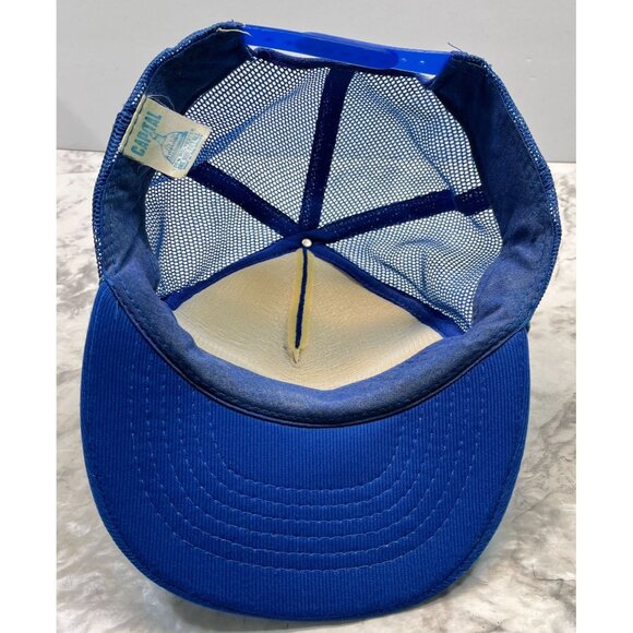 Union Fertilizer Inc Snapback Hat Blue Baseball Cap Capital Mesh Back - Picture 2 of 11